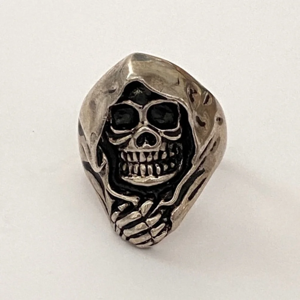 925 Silver hoodie skull ring